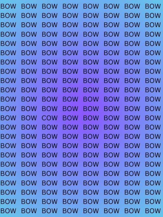 Optical Illusion Challenge: Can You Spot the Word "Cow" In Just 5 Seconds?