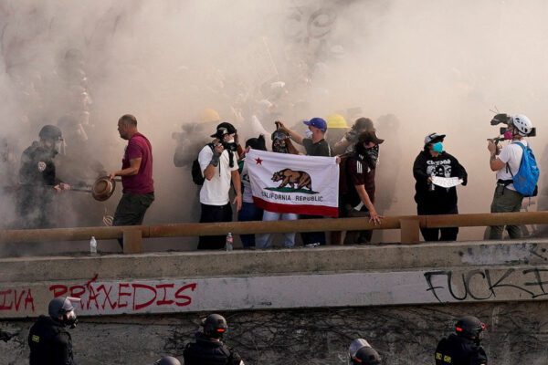 Why are people protesting in Los Angeles?